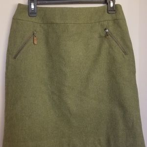 Size 4 Army Green Wool Talbots Skirt